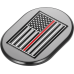 Figurati Designs Antenna Cover - Left Rear Fender - Red Line American Flag - Black - 1405-0355  FD75-AC-BLK-LT