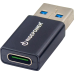 Ridepower Male USB to Female USB-C Adapter - Power - Compact - Black - 3807-0716  RPUSBUSBCADPT