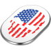 Figurati Designs Antenna Cover - Right Rear Fender - American Flag Skull - Chrome - 1405-0326  FD24-AC-SS-RT