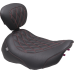 Mustang Wide Tripper Seat - Solo - Dark Brown/Dark Cherry Stitching - FLT/FLH '23-'25 - 0801-2020  89503DC