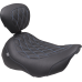 Mustang Wide Tripper Seat - Solo - Dark Brown/Sky Blue Stitching - FLT/FLH '23-'25 - 0801-2026  89503SB