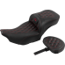 Saddlemen Roadsofa Extended Reach Seat - with Backrest - Lattice Stitch - Red Stitch - FLTR/FLHX '23-'24 - 0801-1805  823-07-207B4