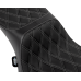 Drag Specialties Seats Performance Predator 2-Up Seat - Extended Reach - Vinyl - Silver Double Diamond Stitch - 0801-1942 Performance Predator 2-Up Seat with Extended Reach
