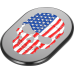 Figurati Designs Antenna Cover - Left Rear Fender - American Flag Skull - Black - 1405-0328  FD25-AC-BLK-LT