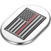 Figurati Designs Antenna Cover - Left Rear Fender - Red Line American Flag - Chrome - 1405-0353  FD75-AC-SS-LT