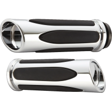 Arlen Ness Deep Cut Comfort Series Grips - TBW - Chrome - 0630-3271  500-070