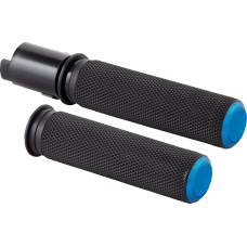 Arlen Ness Knurled Grips - TBW - Blue - 0630-3255  500-053