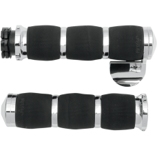 Avon Grips 3-Ring Air Cushioned Grips - Throttle Boss - Chrome - 0630-0846  MT-AIR-90-CH-B