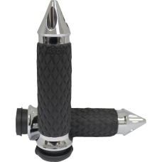 Avon Grips Diamond Contour Grips - Spike - Chrome - 0630-3108  DIA-60-CH-SPIKE