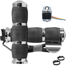 Avon Grips Grips - Heated - Air Cushion - Throttle Boss - Metric - Chrome - 0631-0204  MT-AIR-90-C-B-H