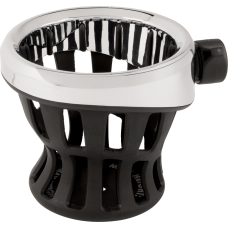 Ciro Drink Holder - Gen 2 - Chrome - Passenger - Black Mount - 0636-0587 55422
