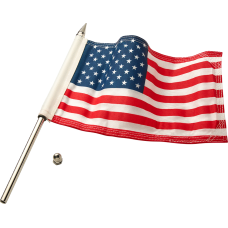 Ciro Flag Pole - 12" - With 6"x9" American Flag - Polished Stainless Steel - 0521-2142 70602
