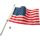 Ciro Flag Pole - 12" - With 6"x9" American Flag - Polished Stainless Steel - 0521-2142 70602