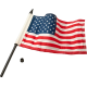 Ciro Flag Pole - 12" - With 6"x9" American Flag - Satin Black - 0521-2143 70612