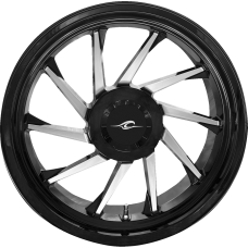 Coastal Moto Wheel - Hurricane 3D - Rear Left - Black/Chrome - 18" - Trike - 0202-2229  3D-HURL-187T-BC