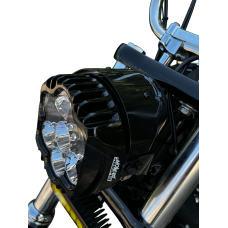Custom Dynamics LED Headlight - Shark Demon® - Pedestal Mount - 2001-2843  SD2-PM-W