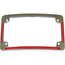Custom Dynamics License Plate Frame - Red/White LED - Chrome - 2030-2289  TF08-C
