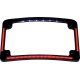 Custom Dynamics License Plate Frame - Red/White LED - Gloss Black - 2030-2288  TF08-B
