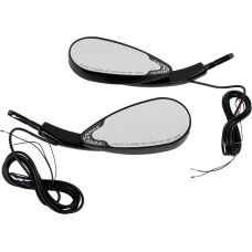 Custom Dynamics Mirrors - Side View - with LED Turn Signal - Black - Pair - 0640-1759  CD-MIR-PLUG-B