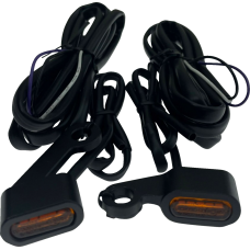 Drag Specialties Marker Lights - Black - Amber Lens - '04-'13 XL - 2040-3056 LED Handlebar Marker Lights