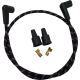 Drag Specialties Plug Wires - Braided - Black/Pink - 2104-0401 Universal Braided Spark Plug Wires