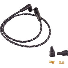Drag Specialties Plug Wires - Braided - Black/White - 2104-0399 Universal Braided Spark Plug Wires
