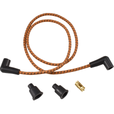 Drag Specialties Plug Wires - Braided - Brown/Black - 2104-0397 Universal Braided Spark Plug Wires