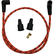 Drag Specialties Plug Wires - Braided - Orange/Black - 2104-0400 Universal Braided Spark Plug Wires