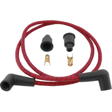 Drag Specialties Plug Wires - Braided - Red/Black - 2104-0398 Universal Braided Spark Plug Wires
