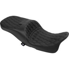 Drag Specialties Seats Extended Reach Freedom Seat - Vinyl - Double Diamond - Black Stitch - FLT/FLH '09-'24 - 0801-1980 Extended Reach Freedom Touring Seats