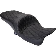 Drag Specialties Seats Freedom Seat - Vinyl - Double Diamond Black Stitch - FLH '09-'23 - 0801-1481 Freedom Touring Seat