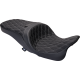 Drag Specialties Seats Freedom Seat - Vinyl - Double Diamond Silver Stitch - FLH '09-'23 - 0801-1482 Freedom Touring Seat