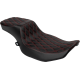 Drag Specialties Seats Performance Predator 2-Up Seat - Extended Reach - Vinyl - Red Double Diamond Stitch - 0801-1943 Performance Predator 2-Up Seat with Extended Reach