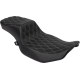 Drag Specialties Seats Performance Predator 2-Up Seat - Extended Reach - Vinyl - Silver Double Diamond Stitch - 0801-1942 Performance Predator 2-Up Seat with Extended Reach