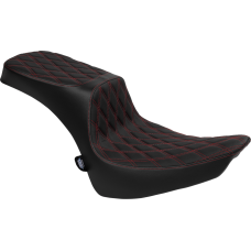 Drag Specialties Seats Performance Predator 2-Up Seat - Vinyl - Double Diamond - Red Thread - FL '00-'17 - 0802-1643 Performance Predator 2-Up Seat