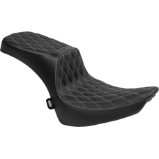 Drag Specialties Seats Performance Predator 2-Up Seat - Vinyl - Double Diamond - Silver Thread - FL '00-'17 - 0802-1642 Performance Predator 2-Up Seat
