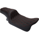 Drag Specialties Seats Predator 1Up Seat - Vinyl - Double Diamond Red Stitch - FLH '08-'23 - 0801-1491 Predator 1-Up Seat