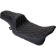 Drag Specialties Seats Predator 1Up Seat - Vinyl - Double Diamond Silver Stitch - FLH '08-'23 - 0801-1489 Predator 1-Up Seat
