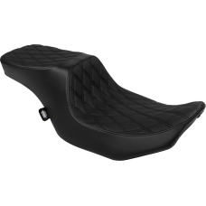 Drag Specialties Seats Predator 2-Up Seat - Vinyl - Double Diamond Black Stitch - w/o Backrest - FLTR/FLHX '23-'24 - 0801-1948 Performance Predator 2-Up Seat
