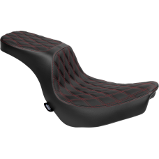 Drag Specialties Seats Predator 2-Up Seat - Vinyl - Double Diamond - Red Stitching - FLSB/FXLRS '18-'24 - 0802-1637 Performance Predator 2-Up Seat