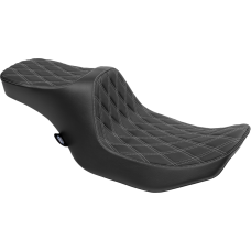 Drag Specialties Seats Predator III Seat - Double Diamond - Silver Stitching - FLT/FLH '23-'24 - 0801-1932 Predator III Seat