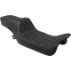 Drag Specialties Seats Predator III Seat - Extended Reach - Double Diamnd - Silver Stitching - FLH/FLT '08-'24 - 0801-1924 Extended Reach Predator III Seat