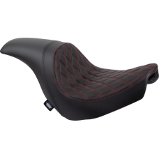 Drag Specialties Seats Predator Seat - Double Diamond w/ Red Sitching - Vinyl - FLSB/FXLR '18-'23 - 0802-1519 Predator Seat