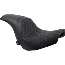 Drag Specialties Seats Predator Seat - Double Diamond w/ Silver Sitching - Vinyl - FLSB/FXLR '18-'23 - 0802-1518 Predator Seat