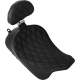 Drag Specialties Seats Solo Front Seat - Double Diamond - Black Stitch - w/ Backrest Option - FL '08-'23 - 0801-1955 Solo Front Seat with Backrest Option