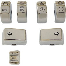 Drag Specialties Switch Caps - Chrome - 0616-0395 Switch Cap Kit