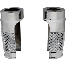 Eddie Trotta Designs Fork Slider Covers - Chrome - Cross-Cut - 0411-0257  TC-WT962