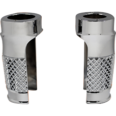 Eddie Trotta Designs Fork Slider Covers - Chrome - Cross-Cut - 0411-0258  TC-WT998