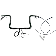 Fat Baggers Inc. 1-1/4" EZ Install Round Top Handlebar - 12" - Black - 0601-6839  939012-B