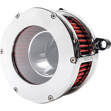 Feuling Parts BA Air Cleaner Kit - Chrome/Clear with Red Filter - M8 - 1010-3324 5478
